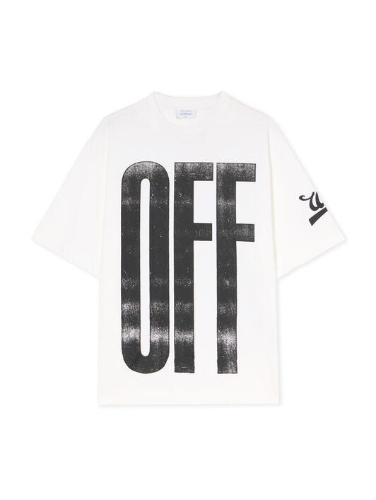 OFF WHITE Big Off Diagonal Skate Logo T-Shirt WHITE - BLACK OMAA120F25JER00L