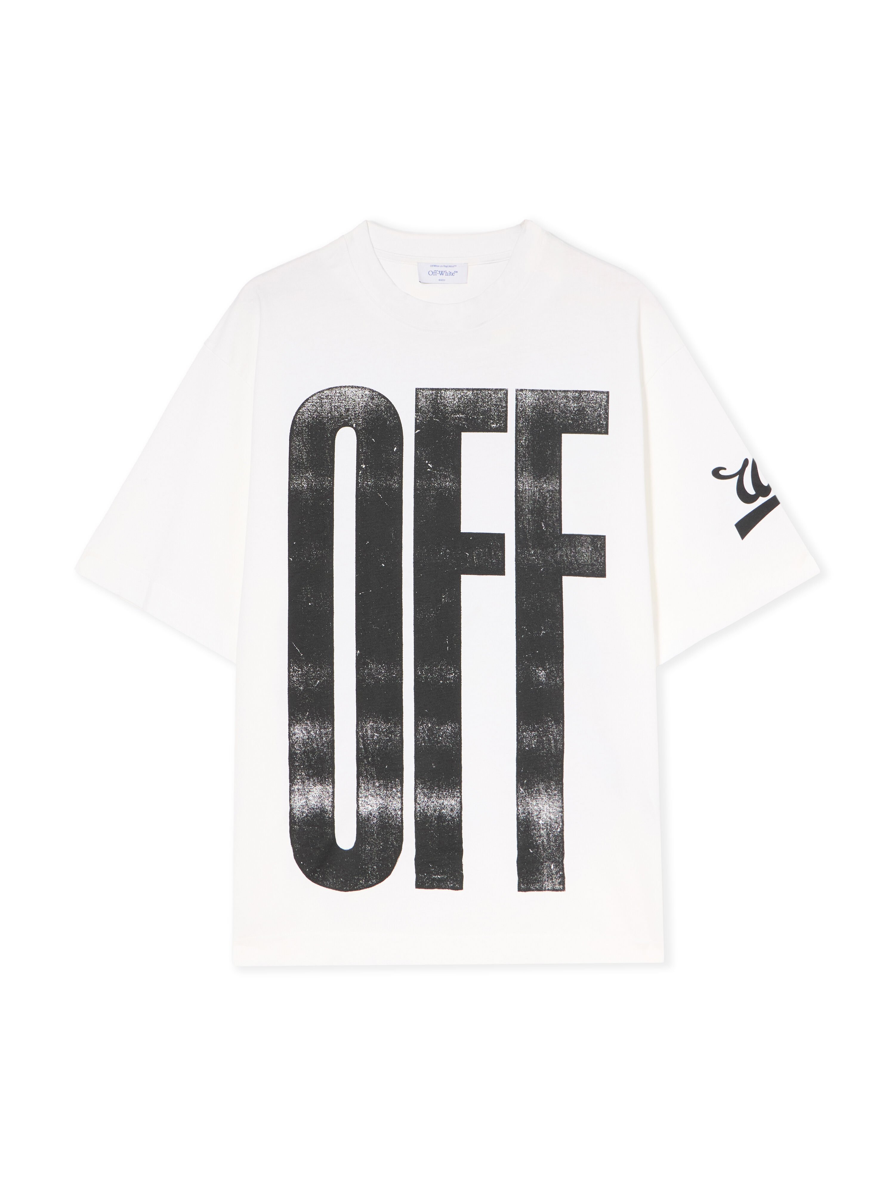 OFF WHITE Big Off Diagonal Skate Logo T-Shirt WHITE - BLACK OMAA120F25JER00L