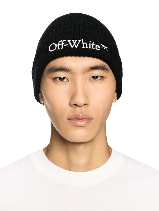 OFF WHITE Schwarze Bookish Strickmütze SCHWARZ OMLC041C99KNI003