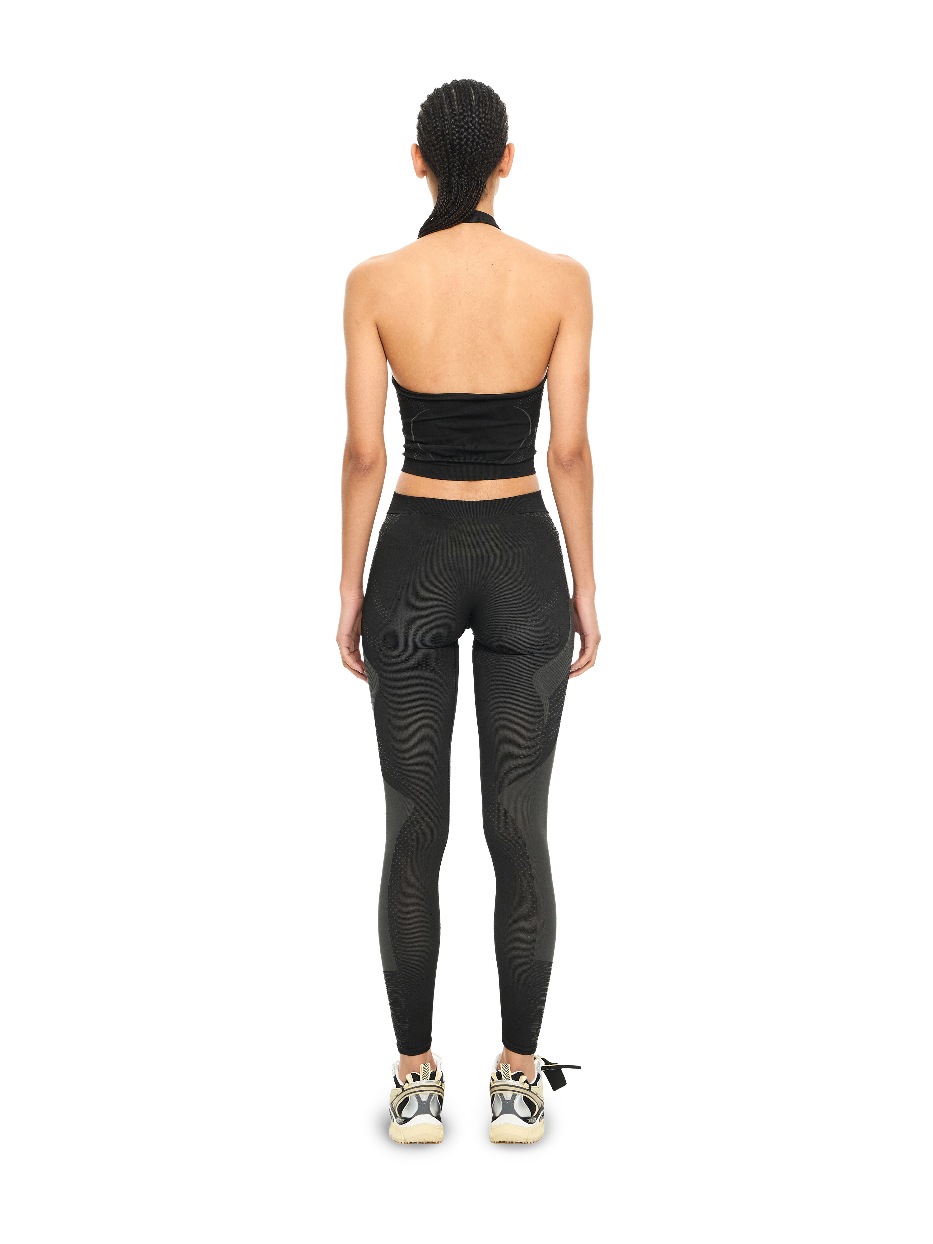 OFF WHITE Racing Seamless Leggings Black-White 2VV01HS26KNI001