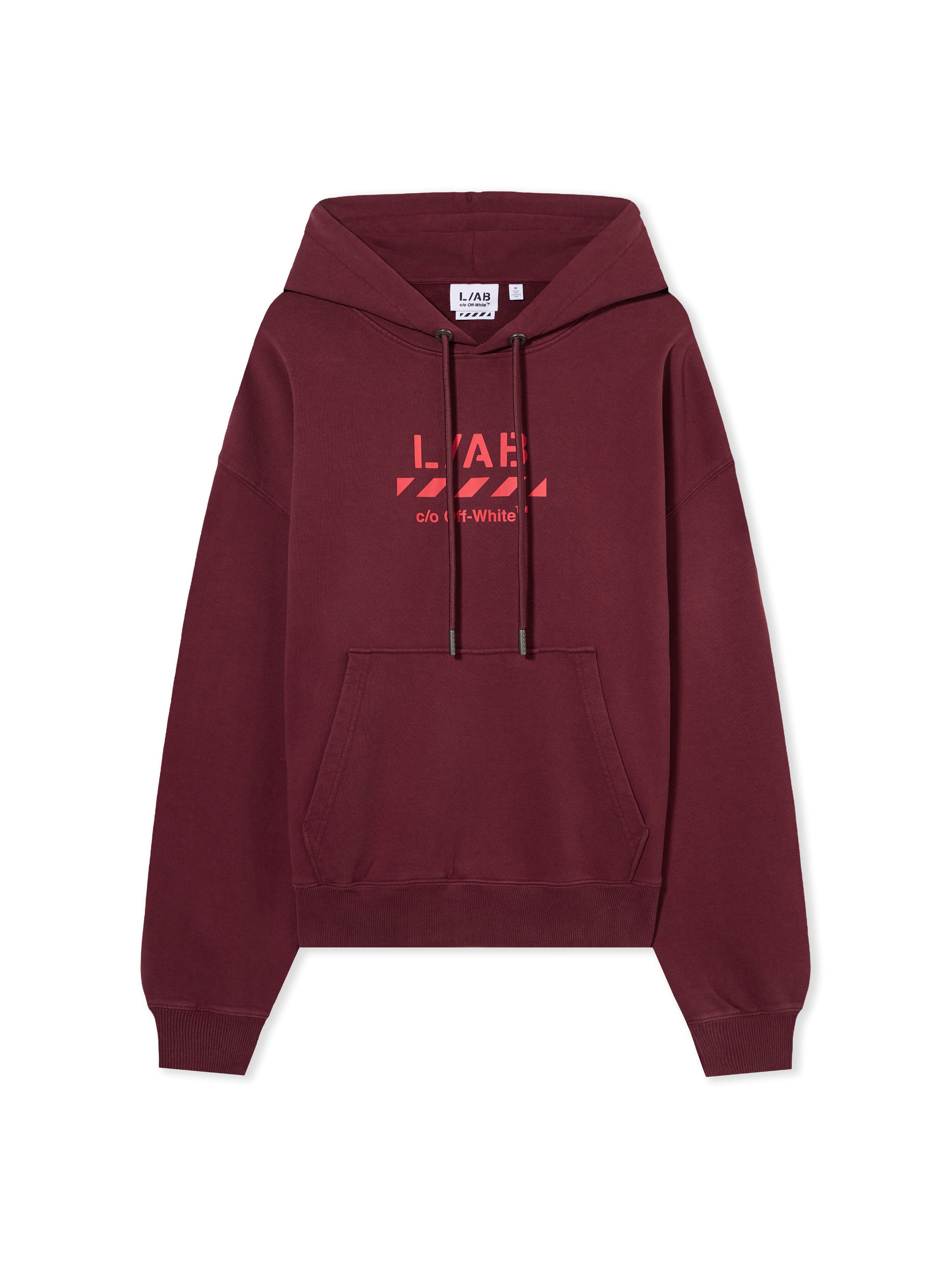 L/AB Diagonal Washed Hoodie LAB L/AB Diagonal Washed Hoodie RED DAHLIA 44LABF26K058