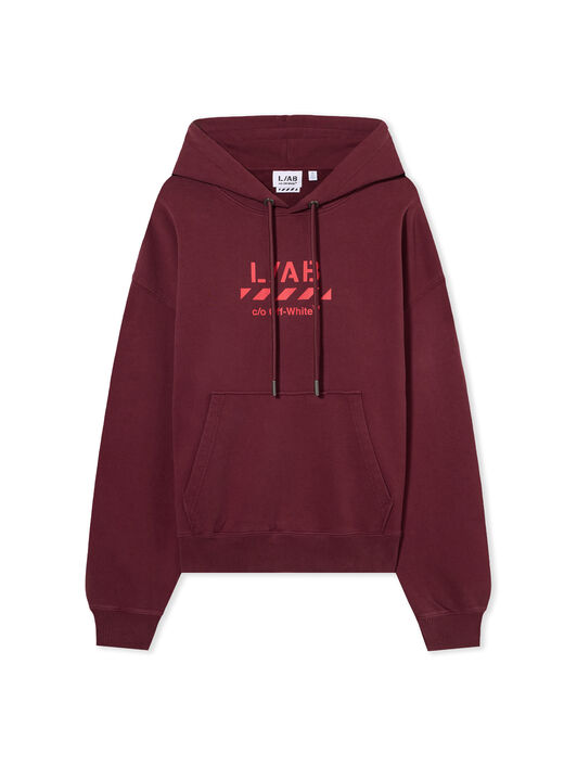 L/AB Diagonal Washed Hoodie LAB L/AB Diagonal Washed Hoodie RED DAHLIA 44LABF26K058