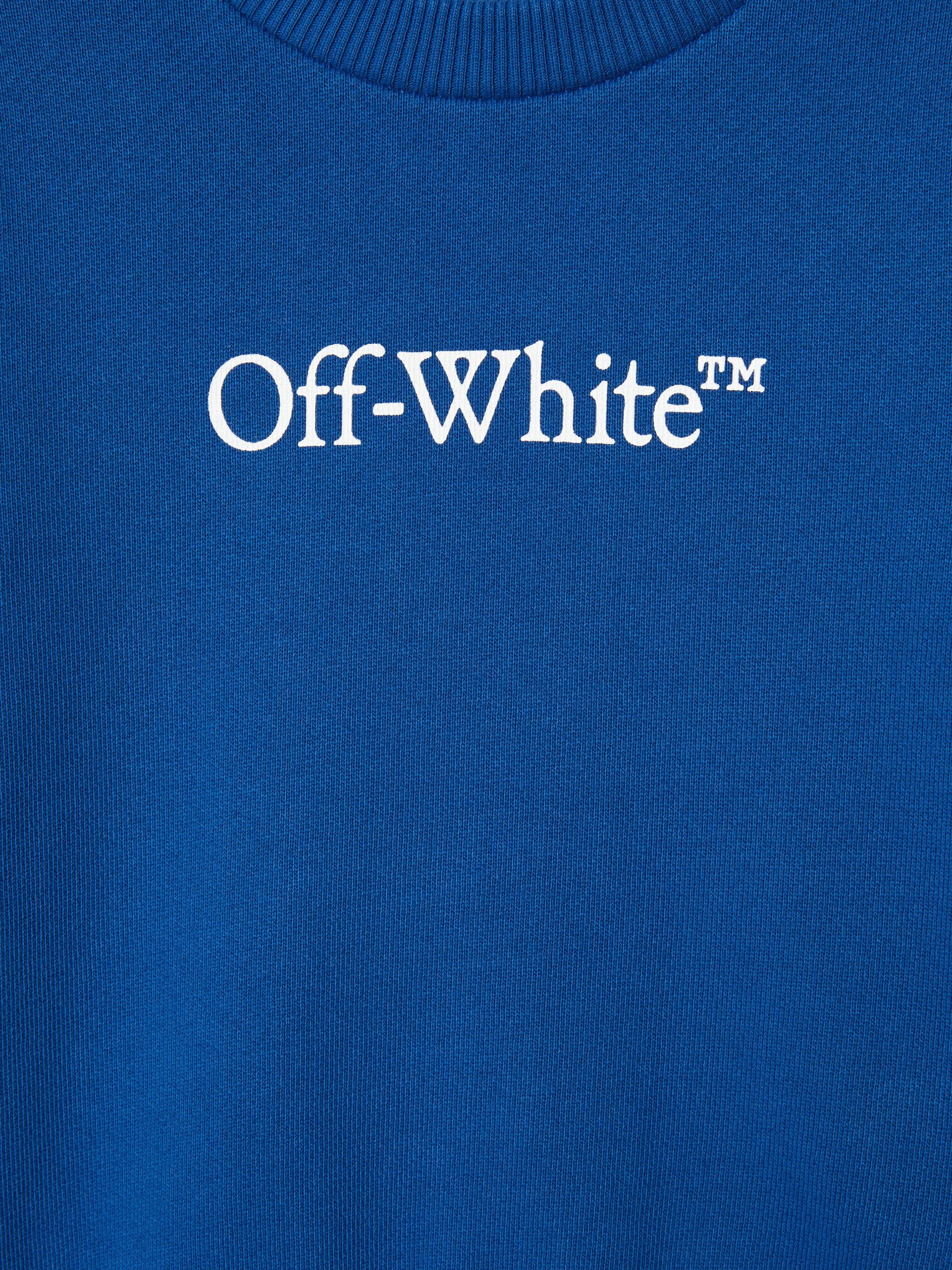 OFF WHITE Diagonal Bookish Sweatshirt BLUE OBXC001S25FLE001
