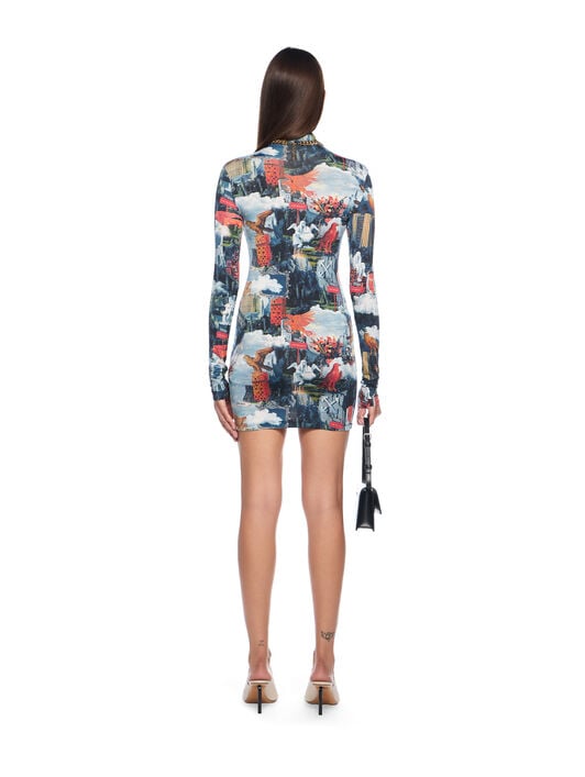 World Paint Second Skin Mini Dress OFF WHITE World Paint Second Skin Mini Dress AI PRINT-WHITE OWDB55TF25JER001