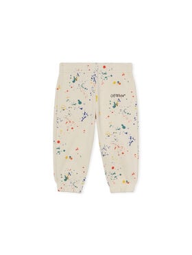 OFF WHITE Splat Sweat Logo Pants LIGHT GREY - MULTICOLOR OBXD001F25FLE002