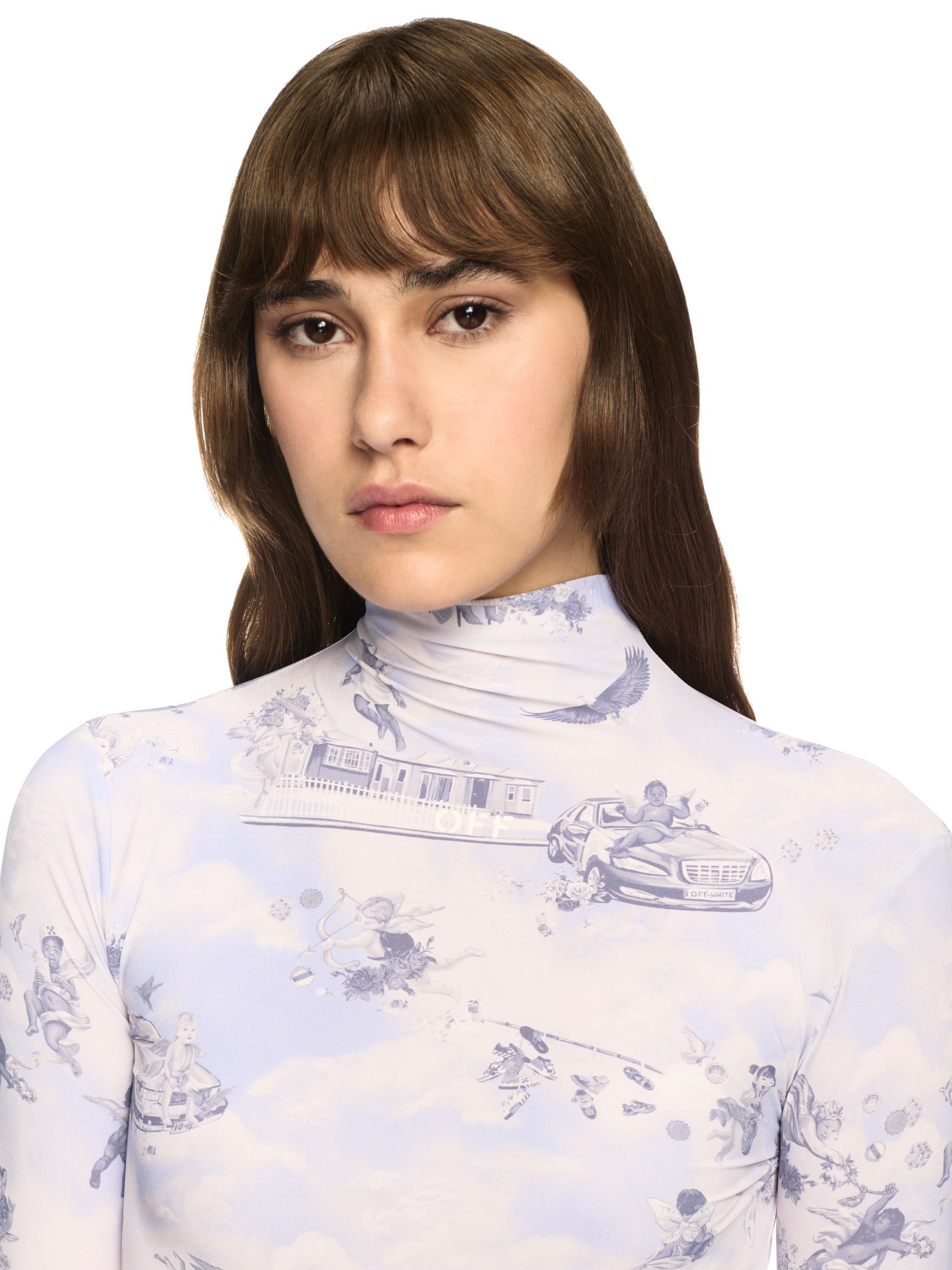 OFF WHITE Weißes Fresco Kleid ROSA OWDB540S25JER002