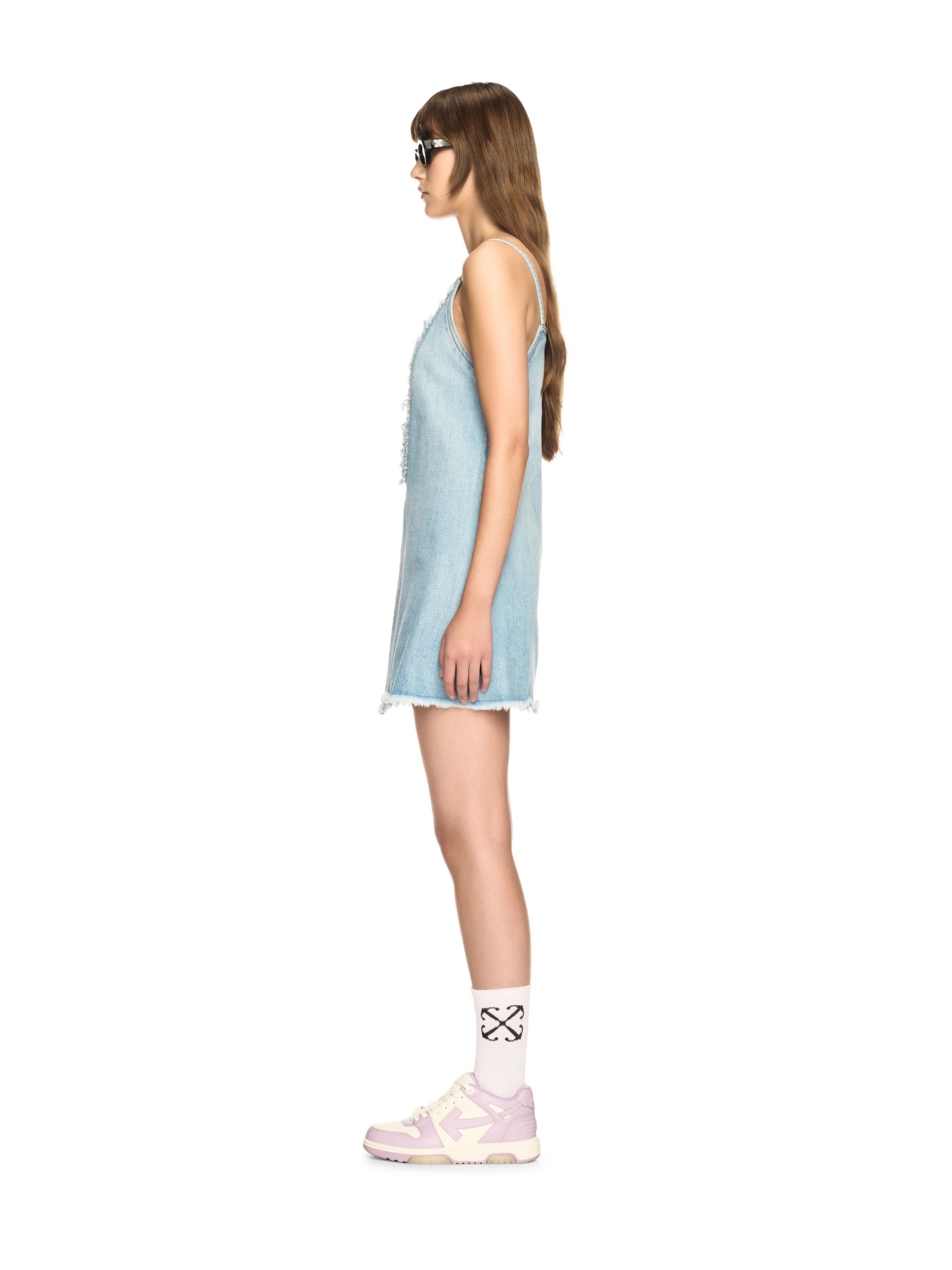 OFF WHITE Blaues Denim Doll-Kleid BLAU OWYM033S25DEN001