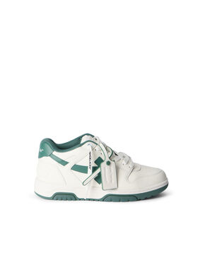 OFF WHITE Out Of Office Leather Sneakers WHITE - GREEN OMIA189F25LEA001