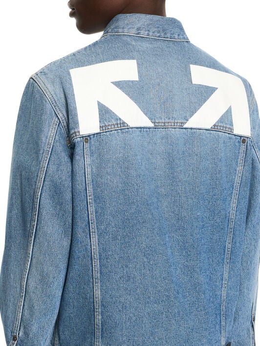 OFF WHITE Half Arrow Denim Skate Jacket LIGHT MEDIUM BLUE 44MYE09QS26D002