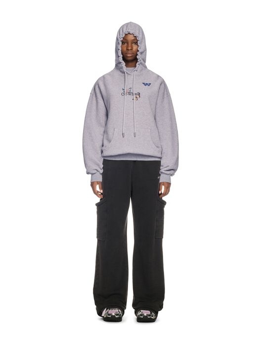 OFF WHITE Grauer Butterfly Hoodie GRAU OWBB058S25FLE001