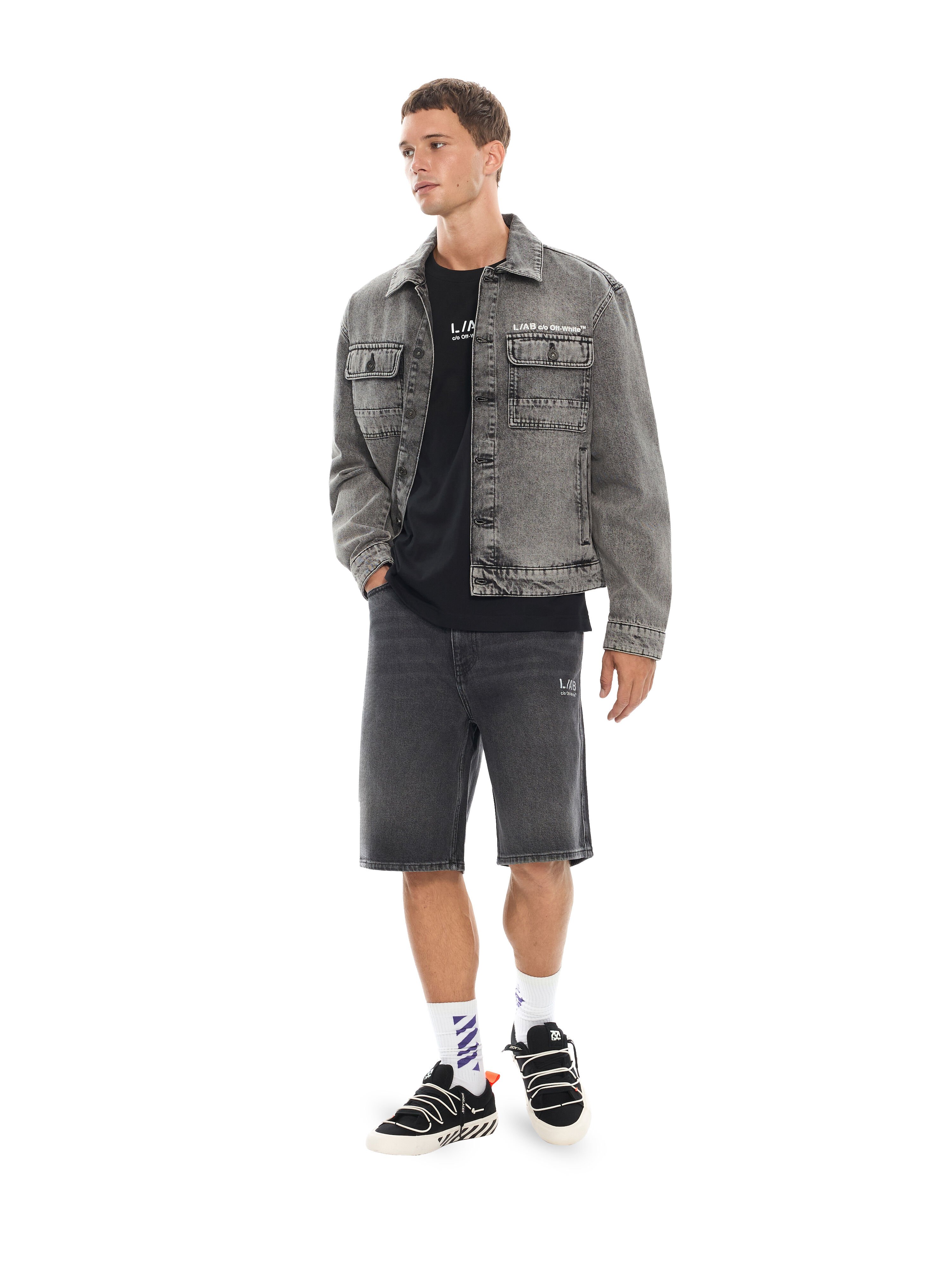LAB L/AB Trucker Denim Jacket SMOKE FADE 44LABF26D101
