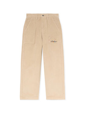OFF WHITE Diagonal Splat Corduroy Logo Pants SAND - BLACK OBCA00AF25FAB001