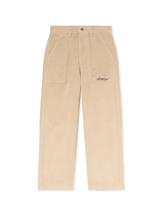 Diagonal Splat Corduroy Logo Pants OFF WHITE Diagonal Splat Corduroy Logo Pants SAND - BLACK OBCA00AF25FAB001