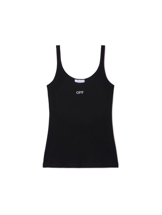 OFF WHITE Off Stamp Rib Tank Top BLACK OWAD072C99JER002