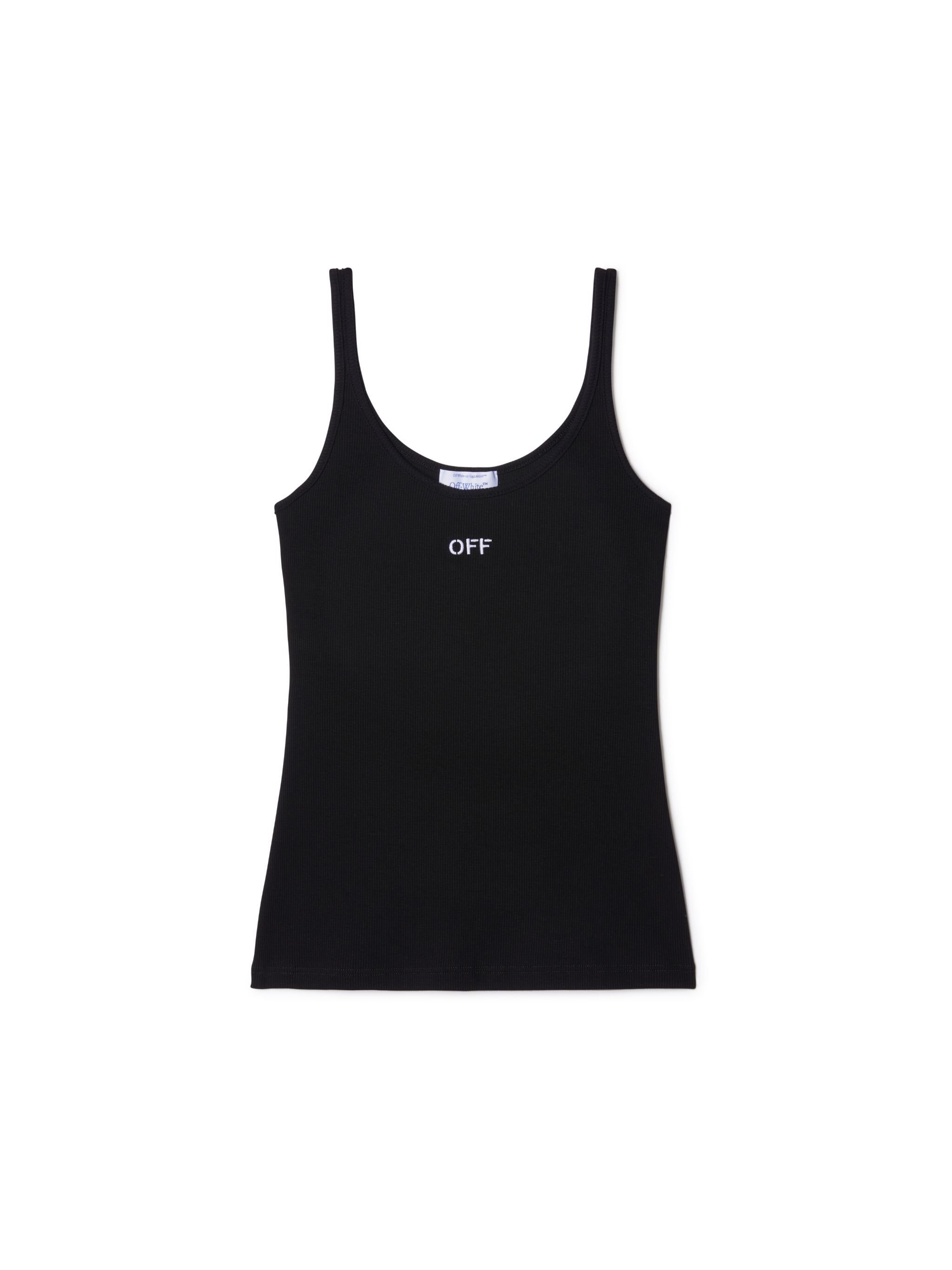 OFF WHITE Off Stamp Rib Tank Top BLACK OWAD072C99JER002