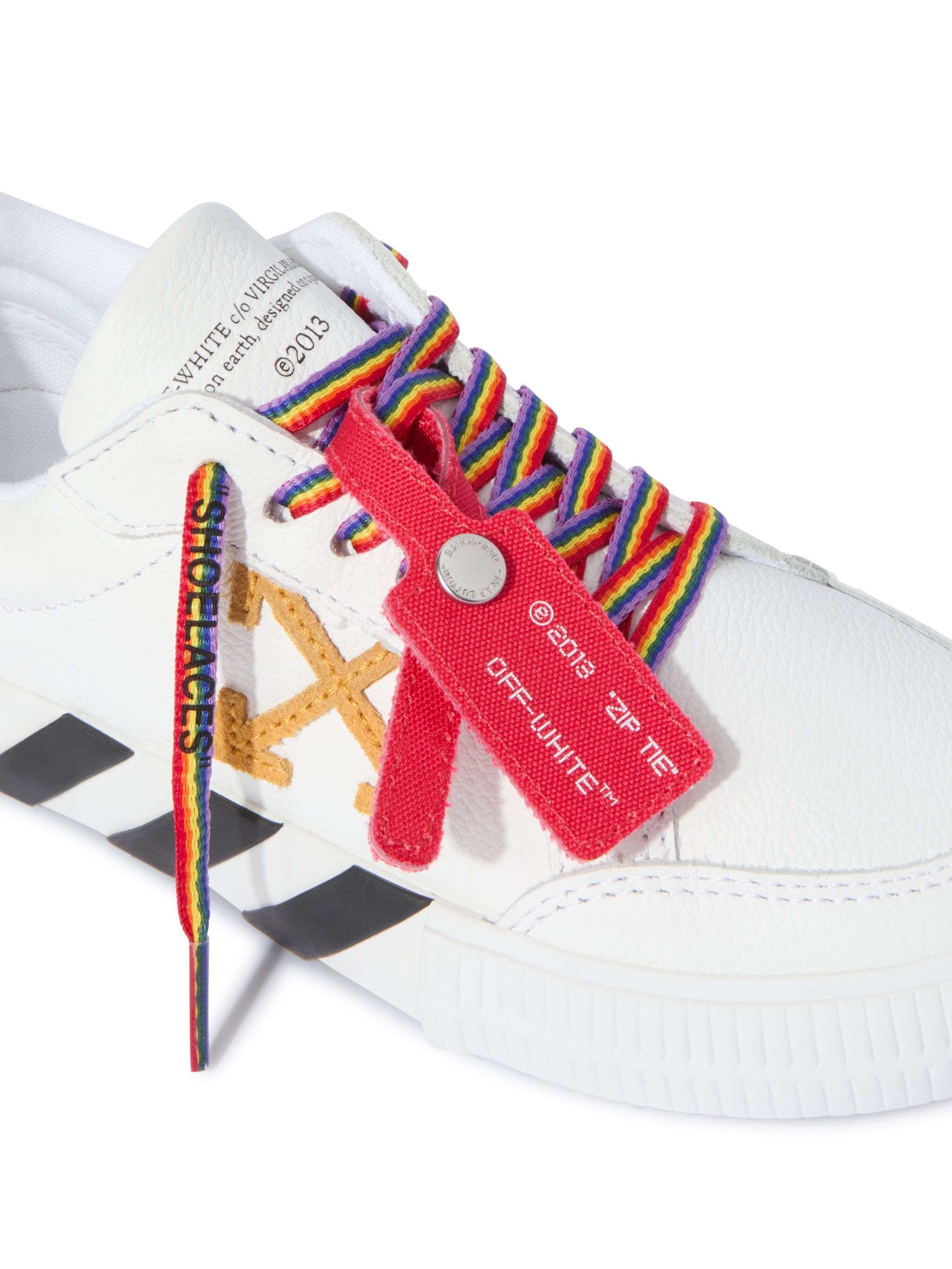 OFF WHITE Vulcanized Leather White/Ocher Yellow  OBIA003S25LEA001