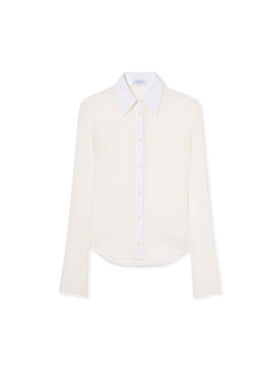 OFF WHITE Plisse Long Sleeve Shirt WHITE - WHITE OWGE02LF25FAB001