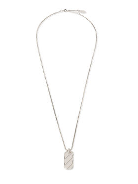 OFF WHITE Diag Dog Tag Necklace STERLING SILVER C06562