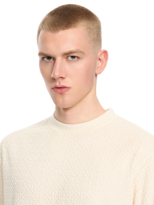 OFF WHITE Towel Terry All Over Logo T-Shirt VANILLA ICE 44MKS073F5002