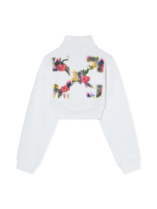 Arrow Chinè Flower Crop Zip Up OFF WHITE Arrow Chinè Flower Crop Zip Up White Hawthorn Rose 2FE00508T