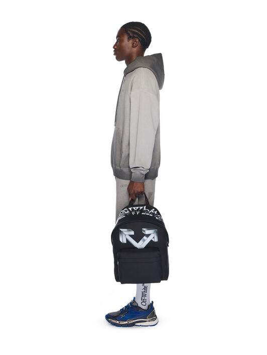 OFF WHITE Heritage Backpack Rubber 3D BLACK - SILVER OMNB123F25FAB005