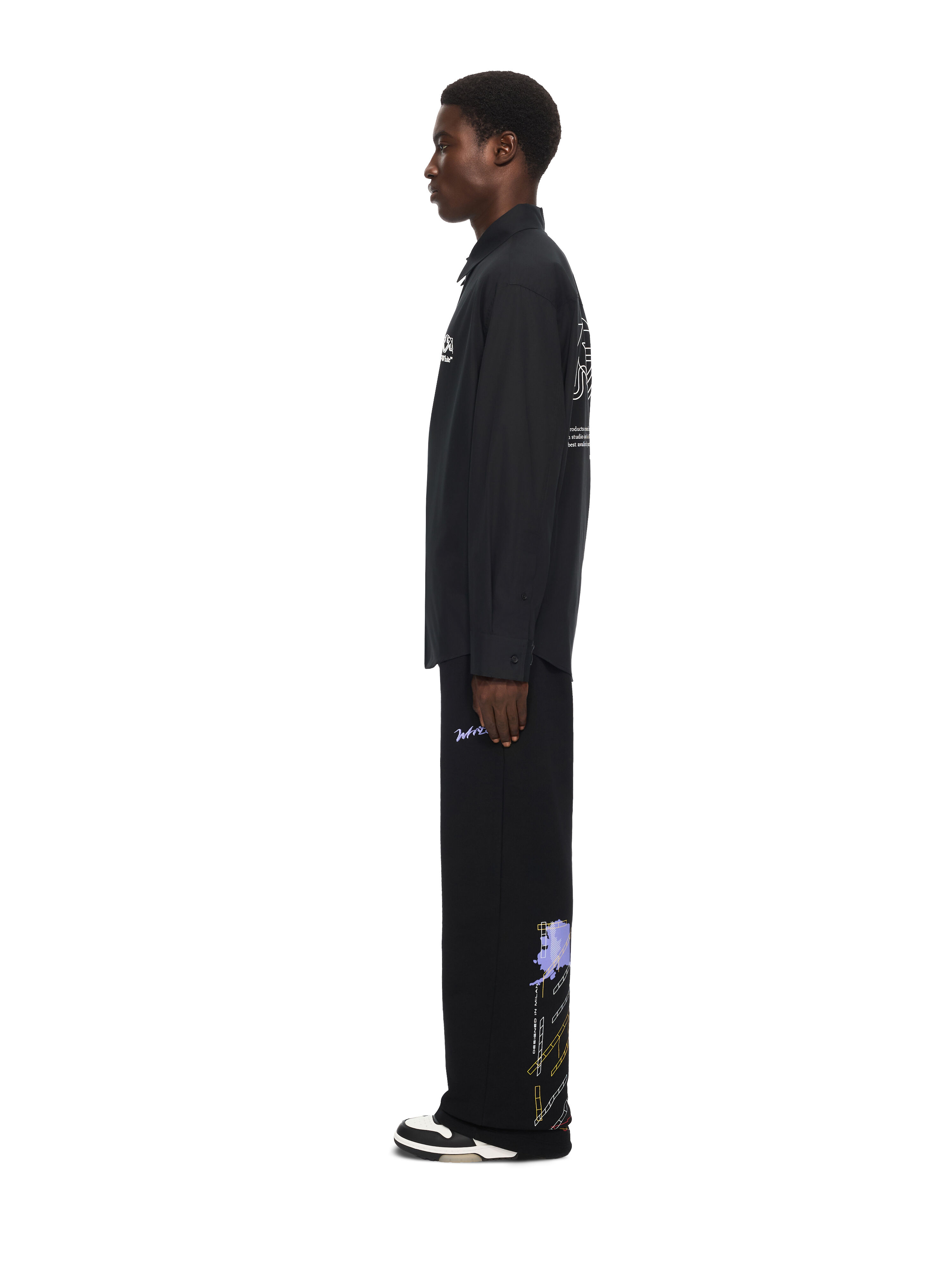 Off Line Half Arrow Poplin Overshirt OFF WHITE Off Line Half Arrow Poplin Overshirt BLACK 44MGE055F26F005
