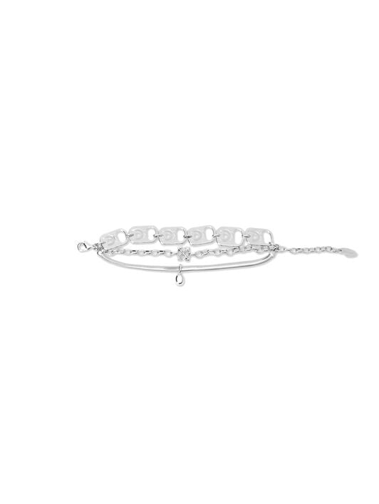 OFF WHITE Can Tab Layered Bracelet SILVER - SILVER OMOA10QF25MET001