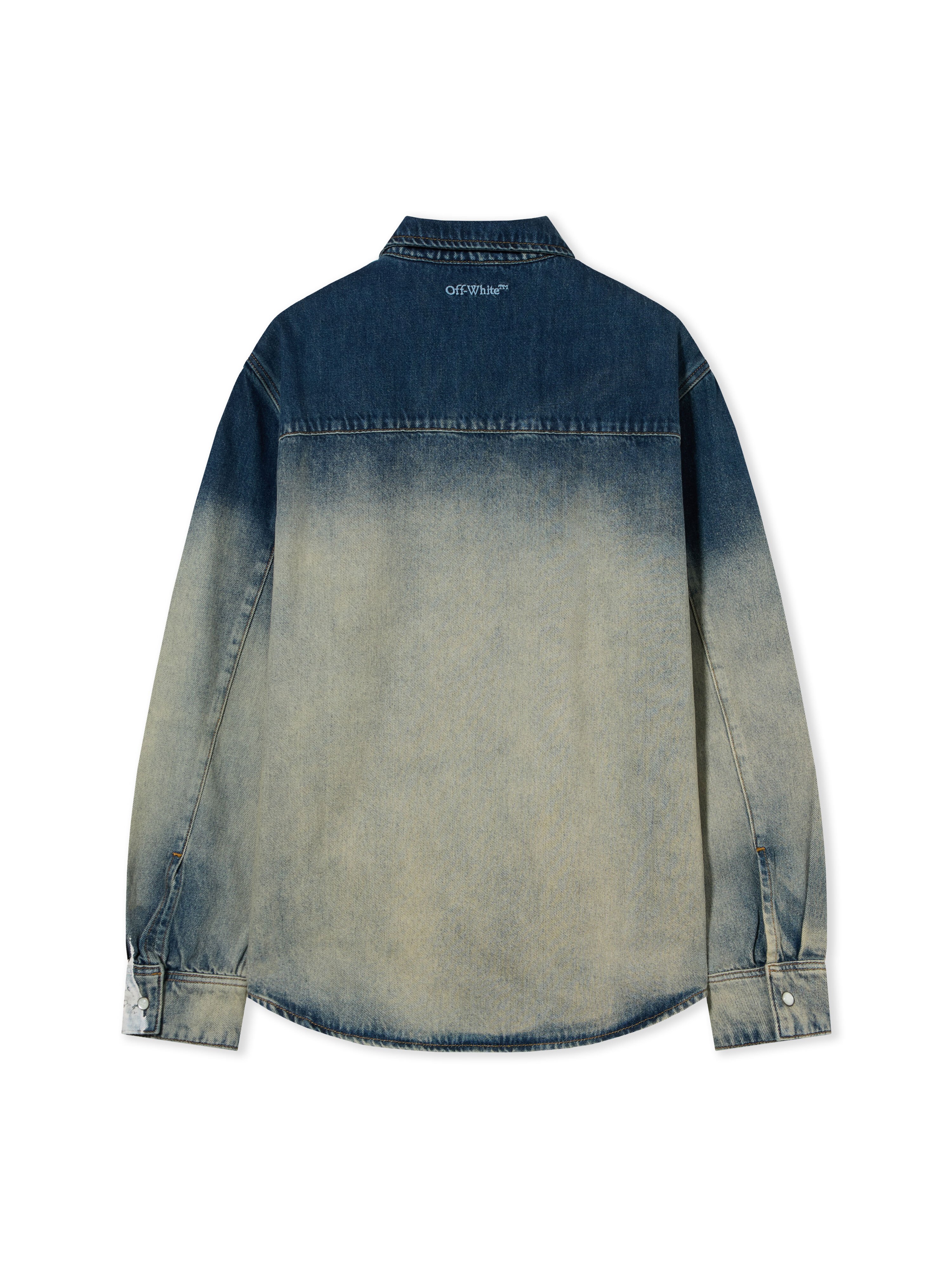 OFF WHITE City Nature Camicia di Jeans Regular OMBRE BLEACH BLUE 44MYD05YF26D004