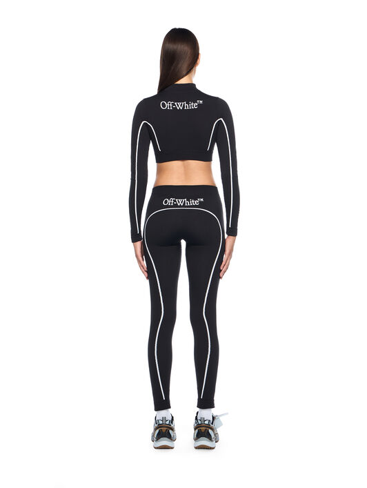 OFF WHITE Off Stamp Seamless Crop Top BLACK - WHITE OWVB04EC99KNI001