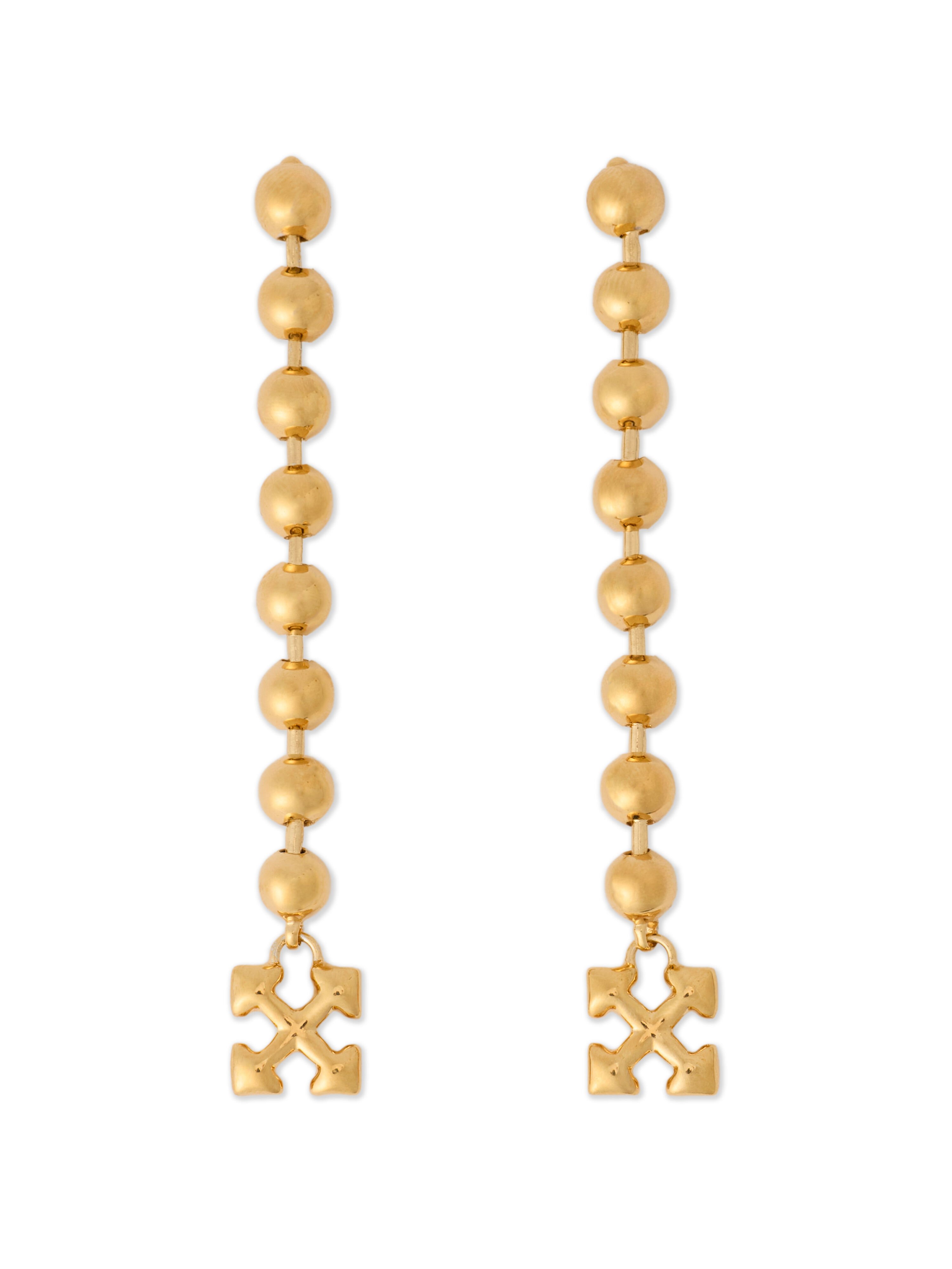 Arrow Ballchain Earrings OFF WHITE Arrow Ballchain Earrings GOLD - NO COLOR OWOD2A0F25MET001