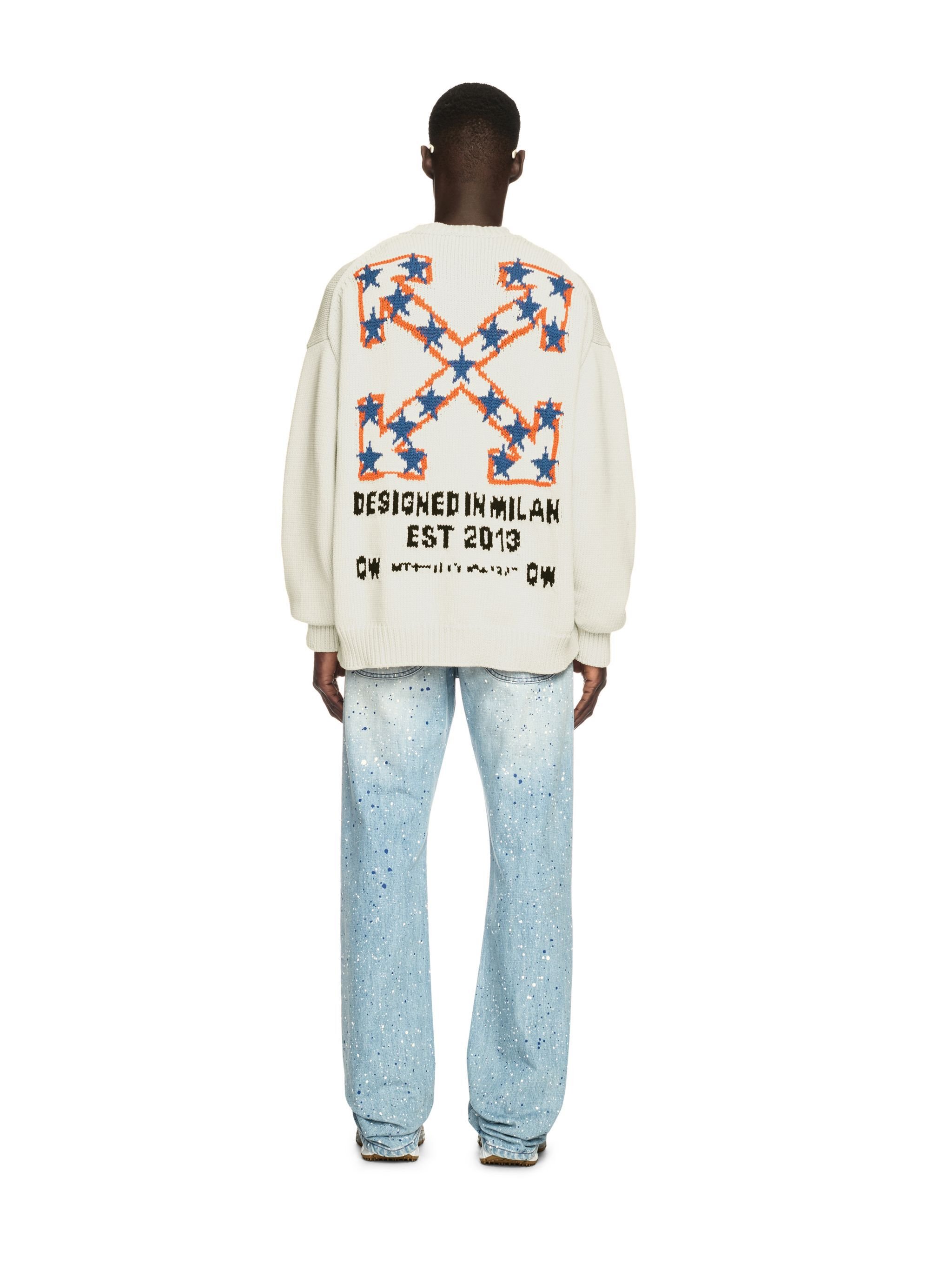 OFF WHITE White Starry Arrow Knit Sweater WHITE OMHE153S25KNI001