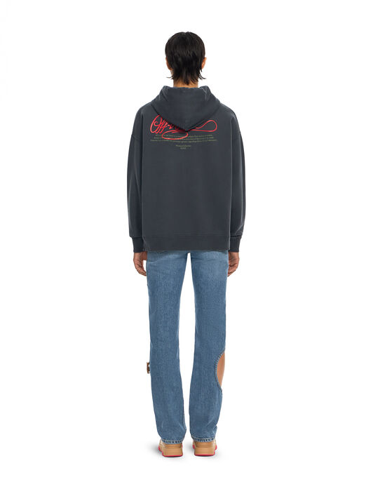 Flowers Field Skate Hoodie OFF WHITE Flowers Field Skate Hoodie Fade Out Black High Risk Red 2FE00447T