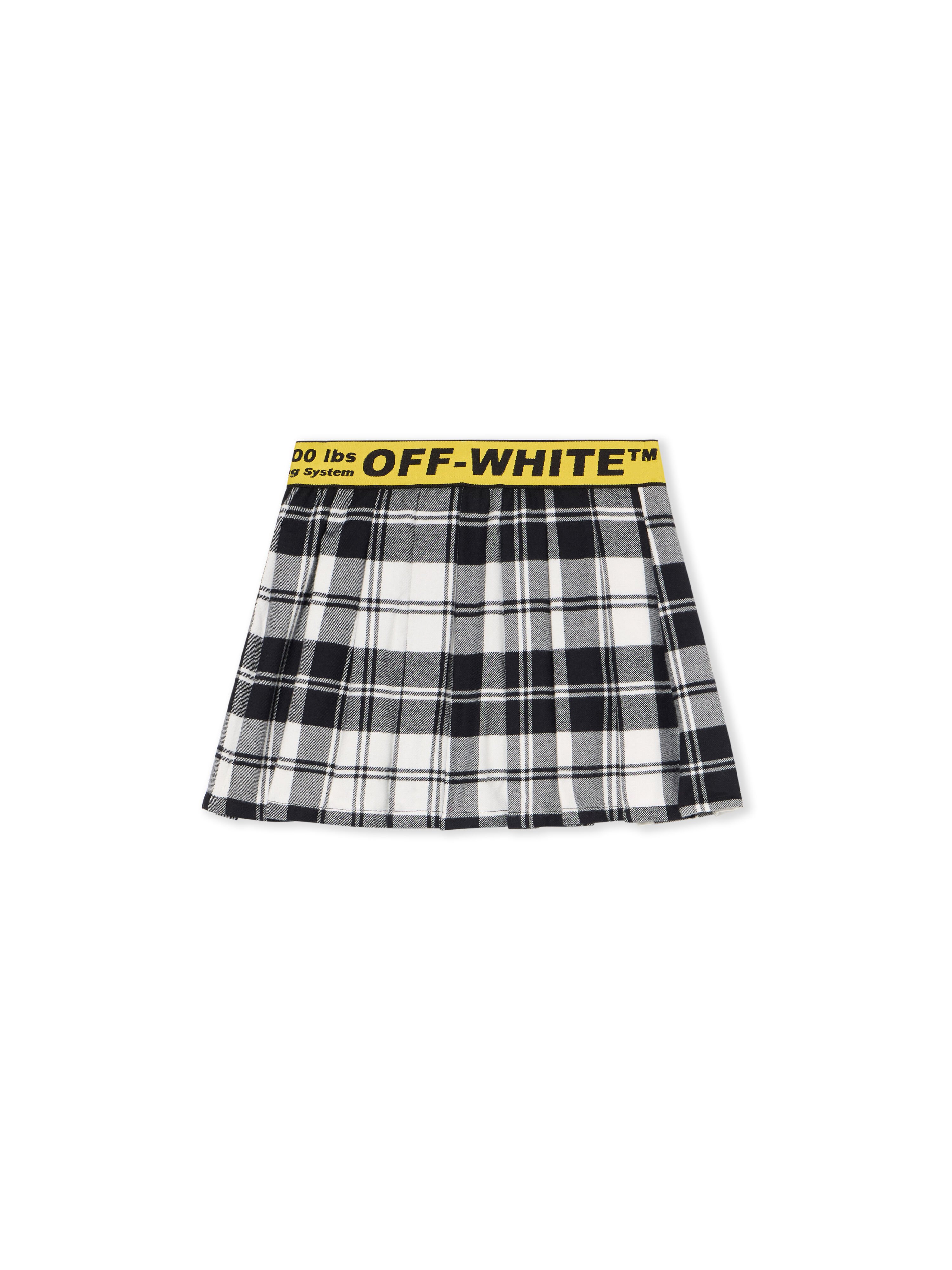 OFF WHITE Logo Industrial Plaid Skirt BLACK - YELLOW OGCC02AF25FAB001