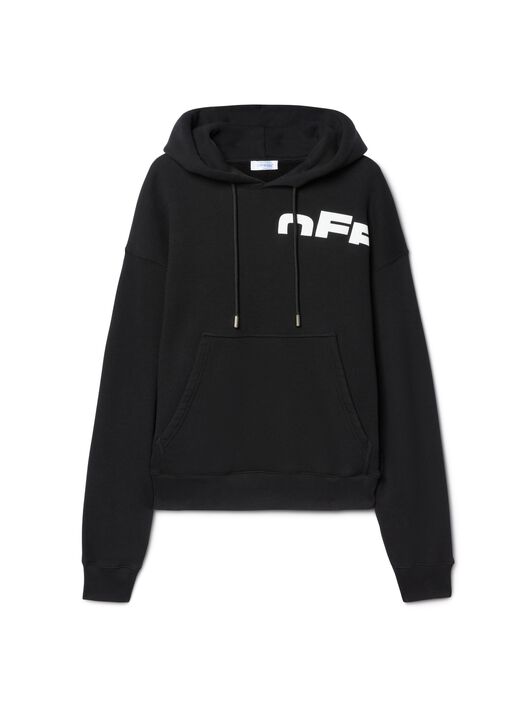 OFF WHITE Felpa Nera Con Cappuccio E Logo Off Split NERO OMBB085S25FLE00G