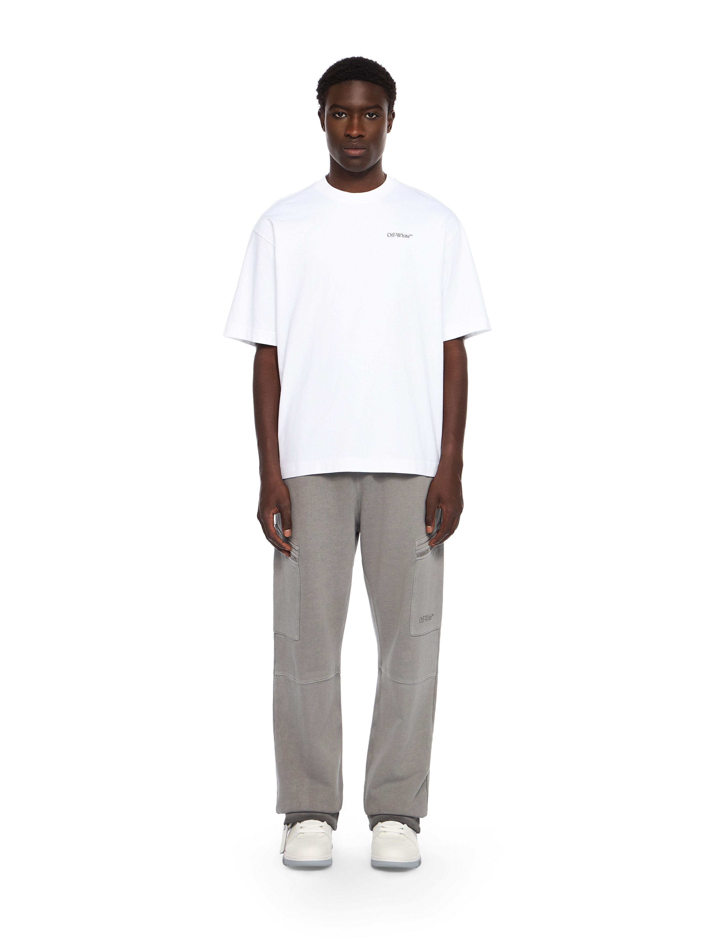 OFF WHITE Half Arrow Skate Logo Tee WHITE - BLACK OMAA120F25JER013