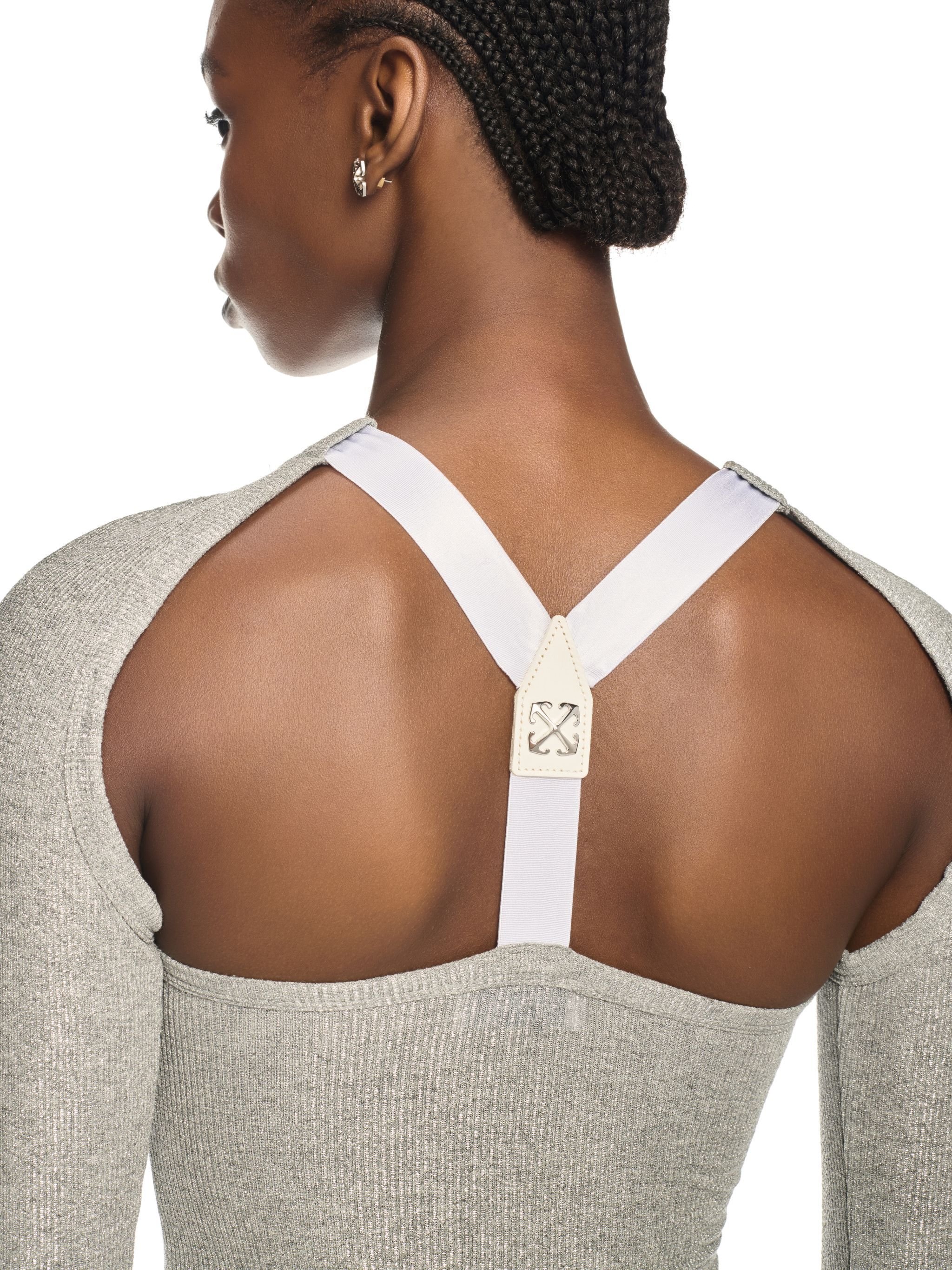 OFF WHITE Silver Lurex Backless Top SILVER OWAD25ZS25JER002
