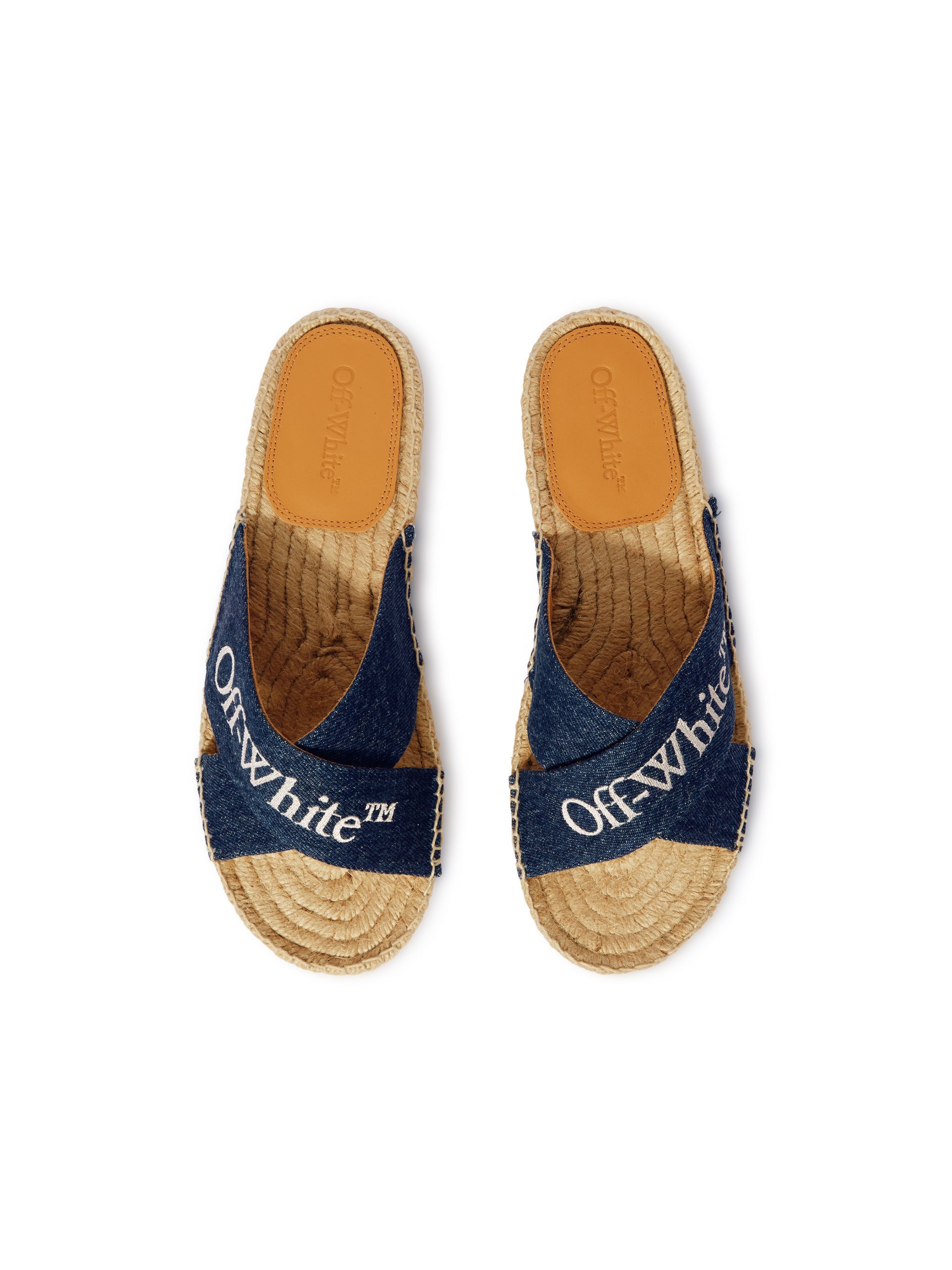 OFF WHITE Criss Cross Denim Espadrilles Vintage Bl BLUE OWIB016S25DEN001