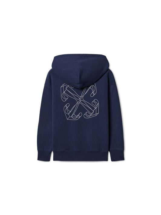 Arrow 3D Hoodie Zip OFF WHITE Arrow 3D Hoodie Zip BLUE OBBE001F24FLE004