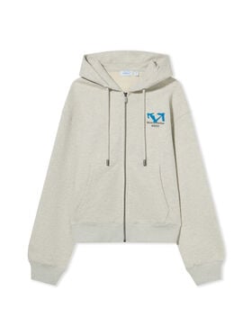OFF WHITE Half Arrow Regular Zip Hoodie GREY MELANGE 44MBE02EF26F002