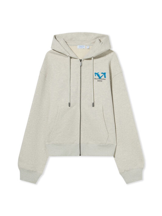 OFF WHITE Half Arrow Regular Zip Hoodie GREY MELANGE 44MBE02EF26F002