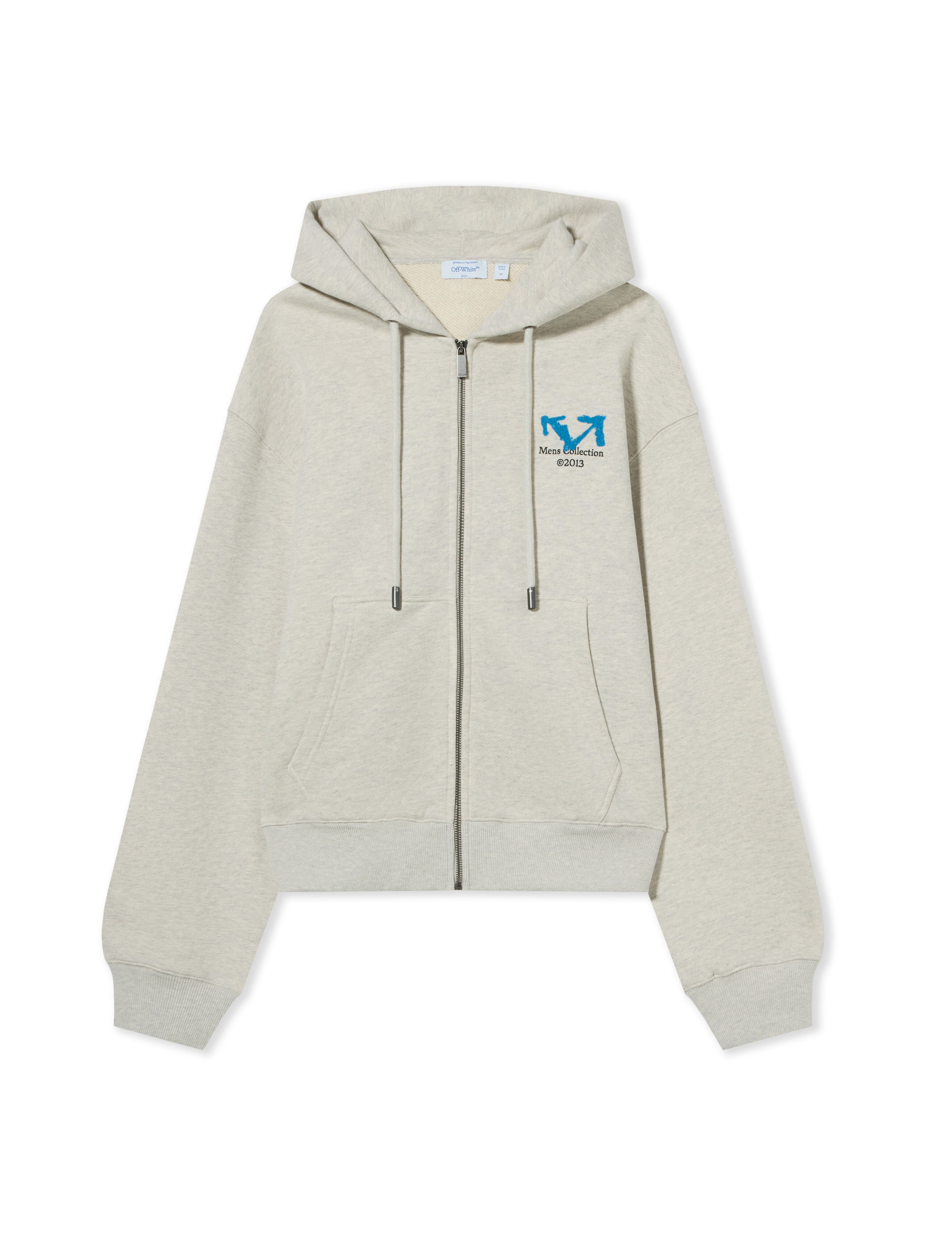 OFF WHITE Half Arrow Regular Zip Hoodie GREY MELANGE 44MBE02EF26F002