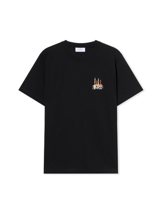 OFF WHITE Building Arrow Slim Logo Tee BLACK - WHITE OMAA027F25JER002