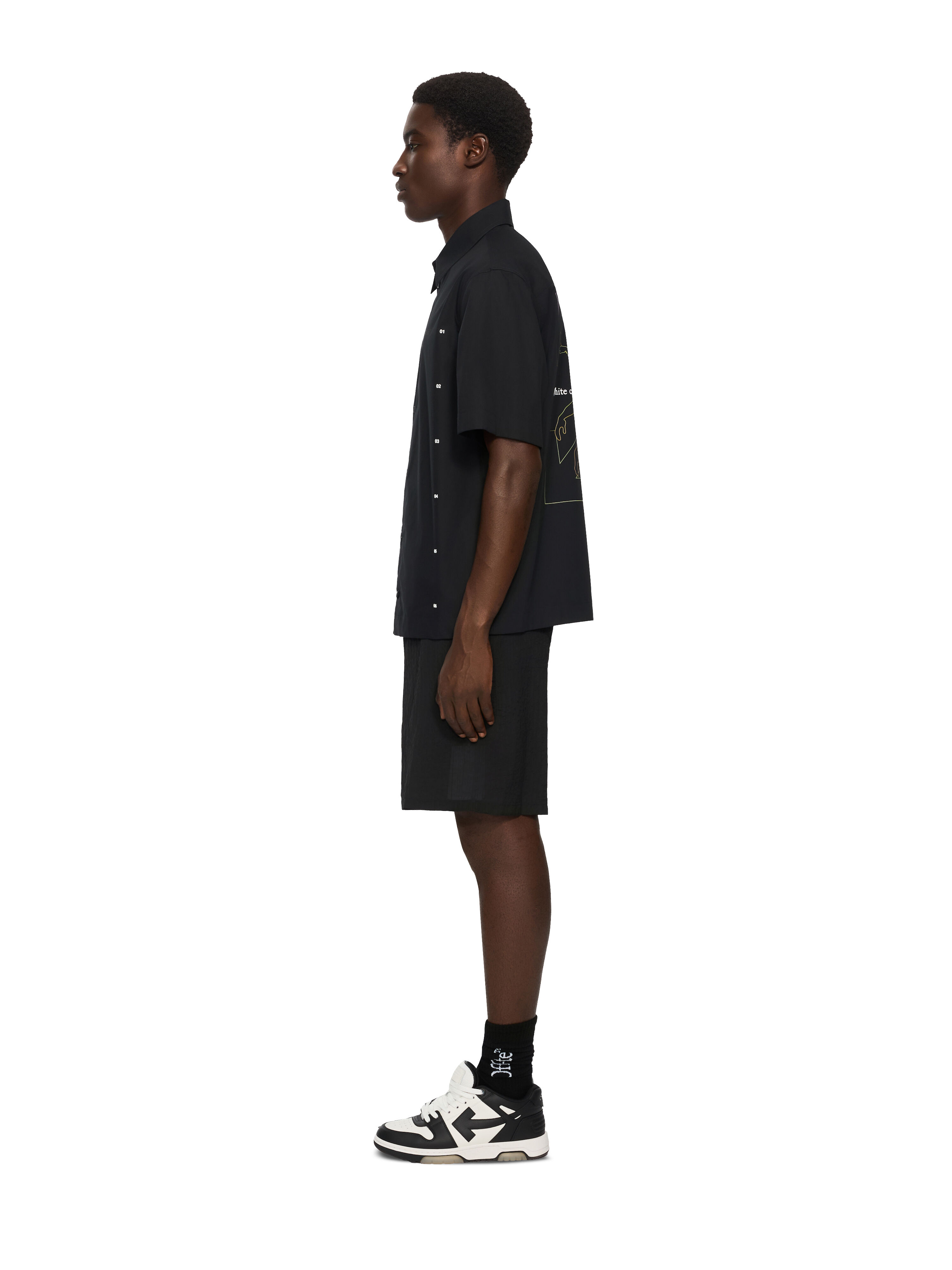 Chakra Arrow Poplin Slim Bowling Shirt OFF WHITE Chakra Arrow Poplin Slim Bowling Shirt BLACK 44MGG01PF26F003