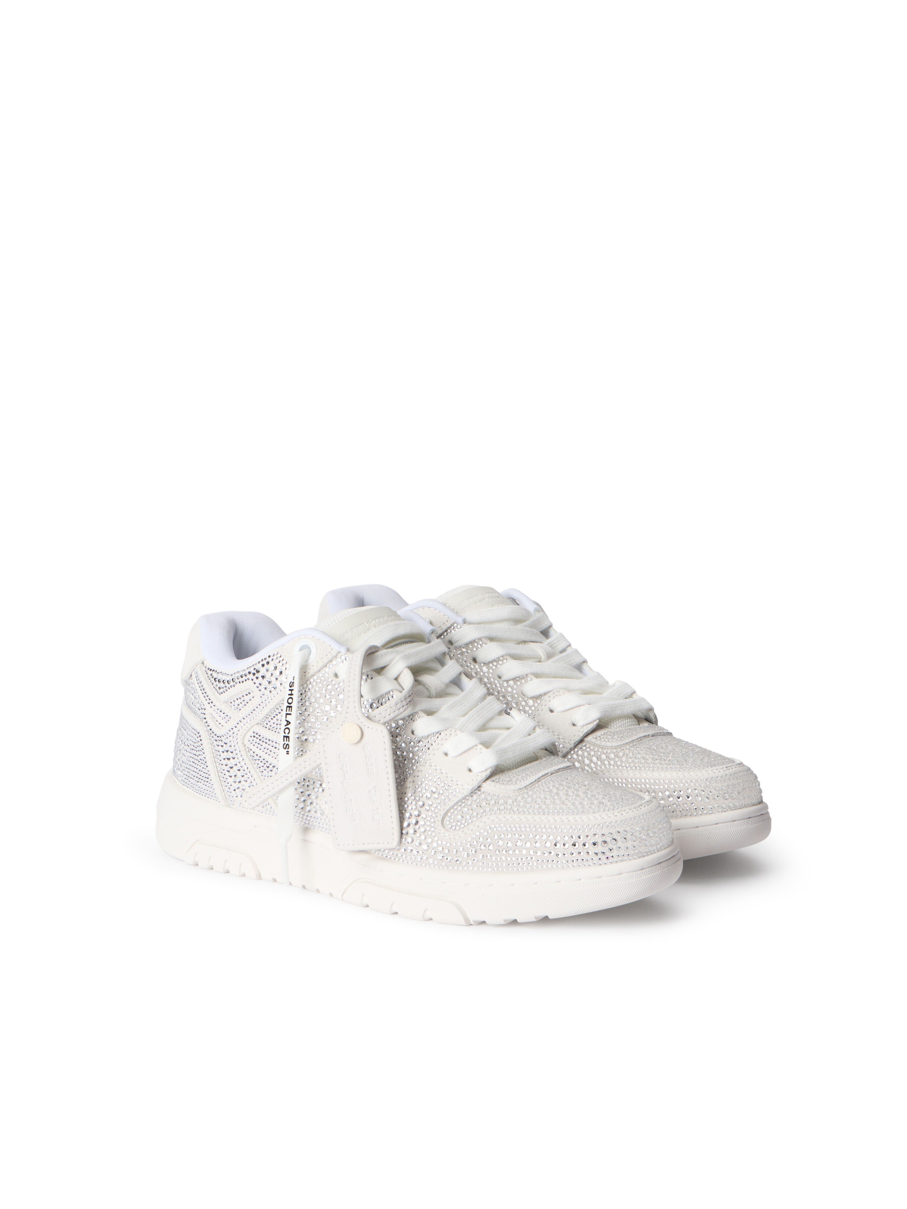 OFF WHITE Out Of Office Strass Sneakers WHITE - SILVER OMIA189C99LEA018