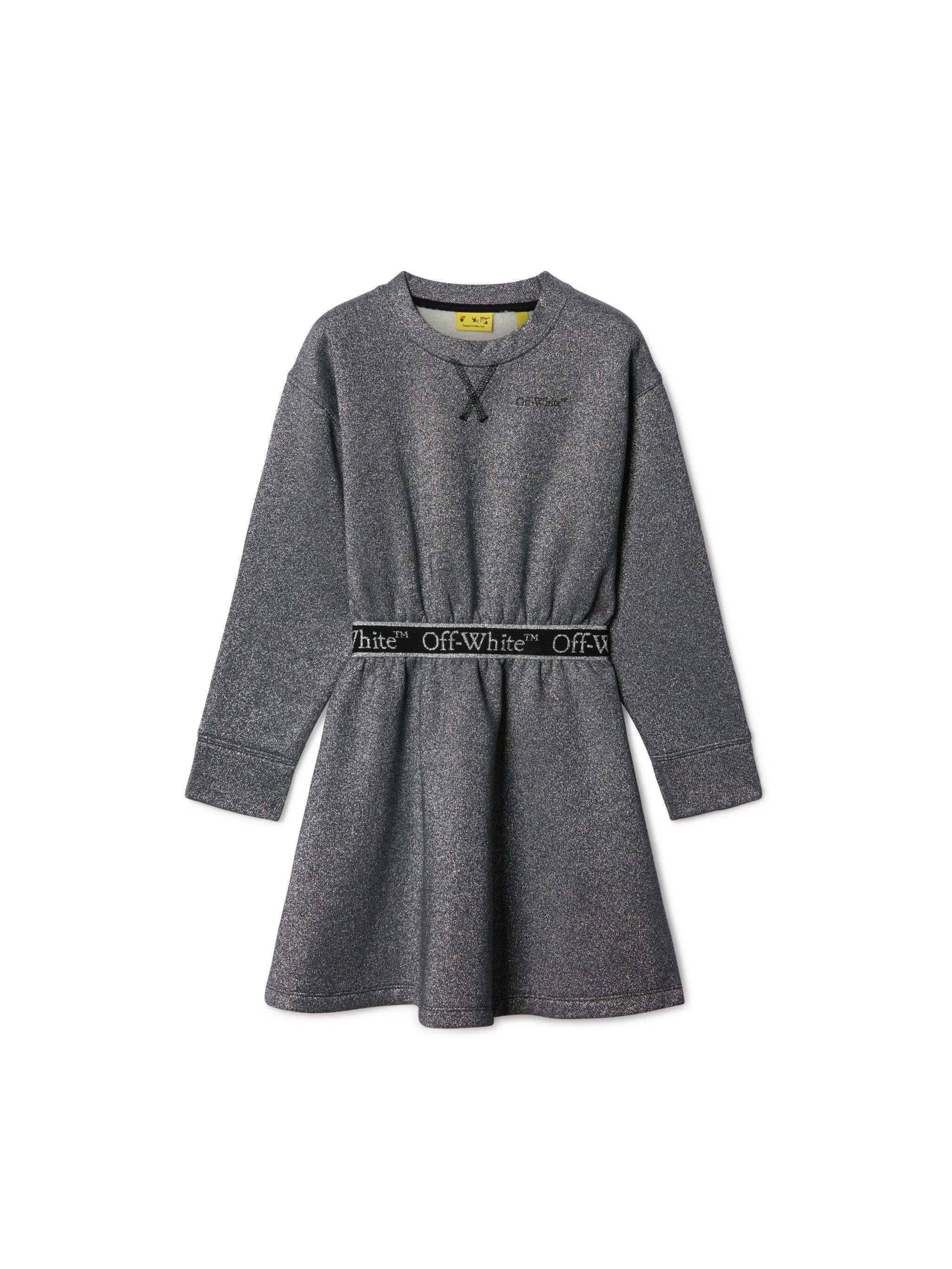 OFF WHITE graues langarmkleid mit logo-band GRAU OGDF002F24FLE001