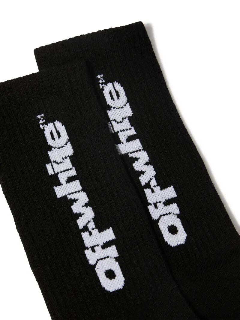 OFF WHITE Type Logo Long Socks BLACK OBRA003S25KNI002