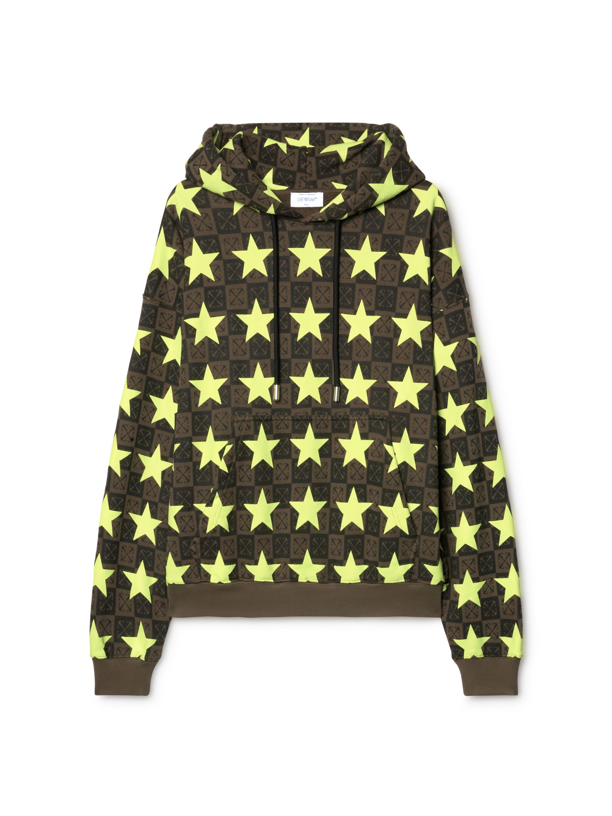 OFF WHITE Stars Ao Skate Hoodie GREEN OMBB085W24FLE005
