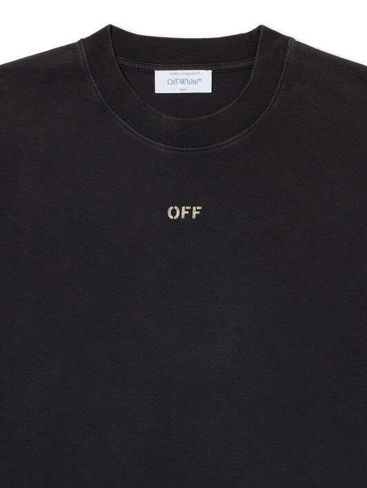 OFF WHITE Martyrdom Arrow Skate L/S T-Shirt VINTAGE BLACK - CREME BRULÉE OMAB086S25JER004