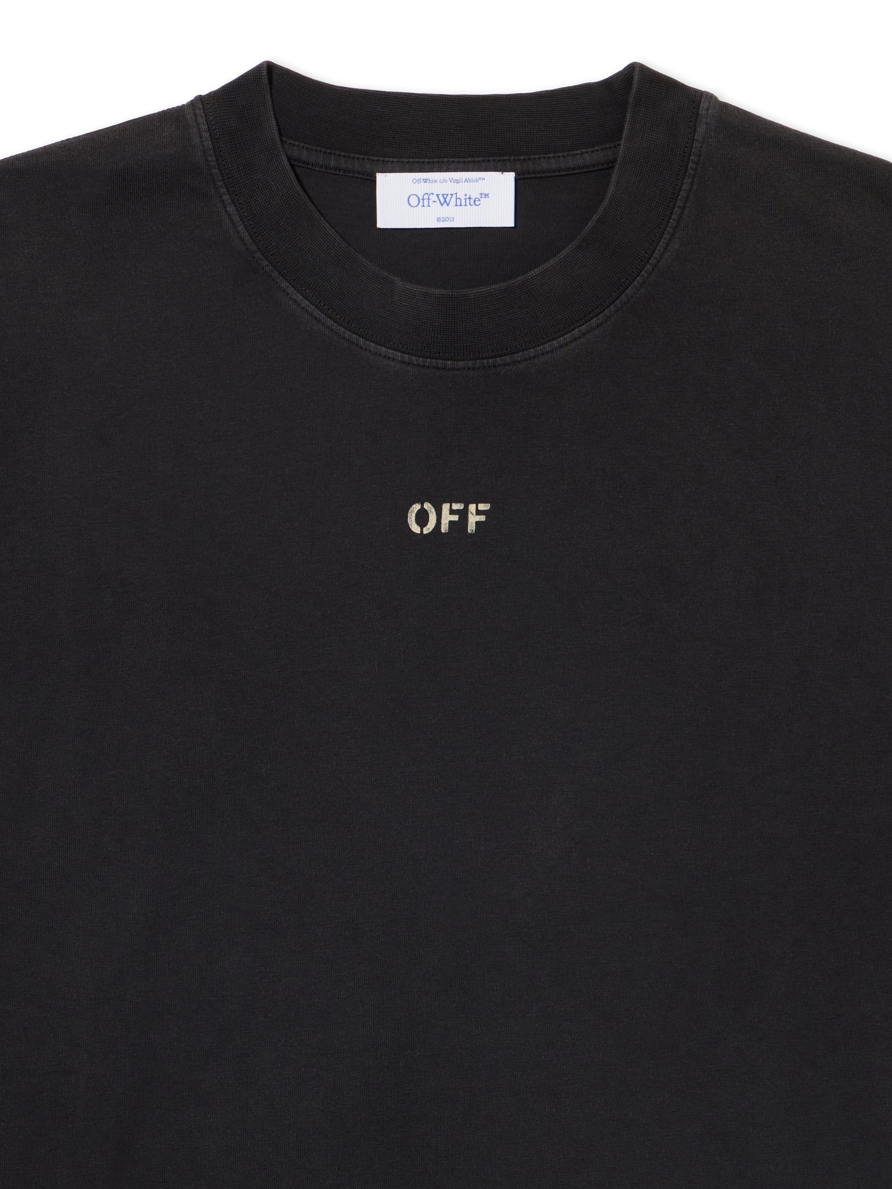 OFF WHITE Martyrdom Arrow Skate L/S T-Shirt VINTAGE BLACK - CREME BRULÉE OMAB086S25JER004
