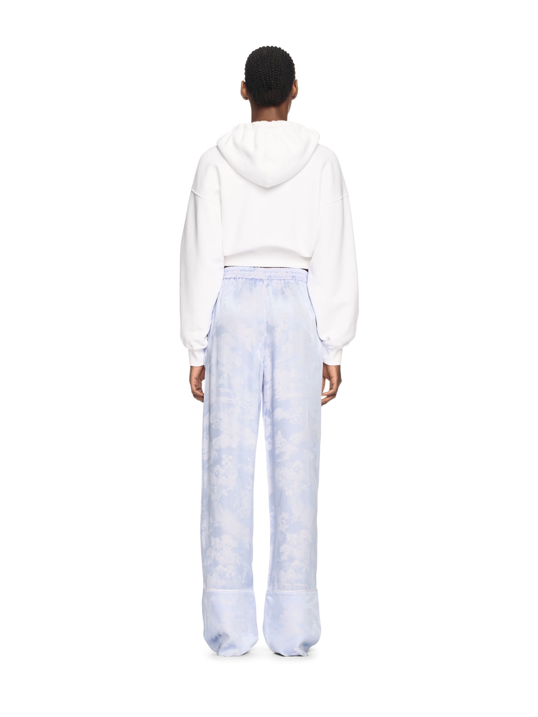 OFF WHITE White Bookish Rose Cropped Hoodie WHITE OWBB056S25FLE001